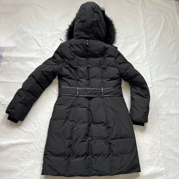 Mackage parka Ashlyn-n Genuine Fox Fur Trim Hooded Down Jacket In Black Large - Picture 2 of 15